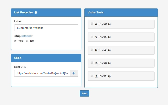 <b>Step 1:</b> Specify your visitor tests.